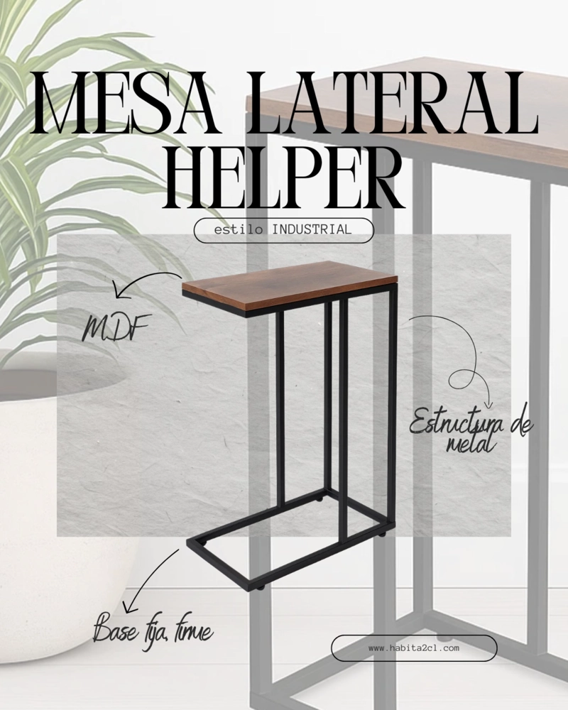 MESA LATERAL HELPER MADERA OSCURA - 2