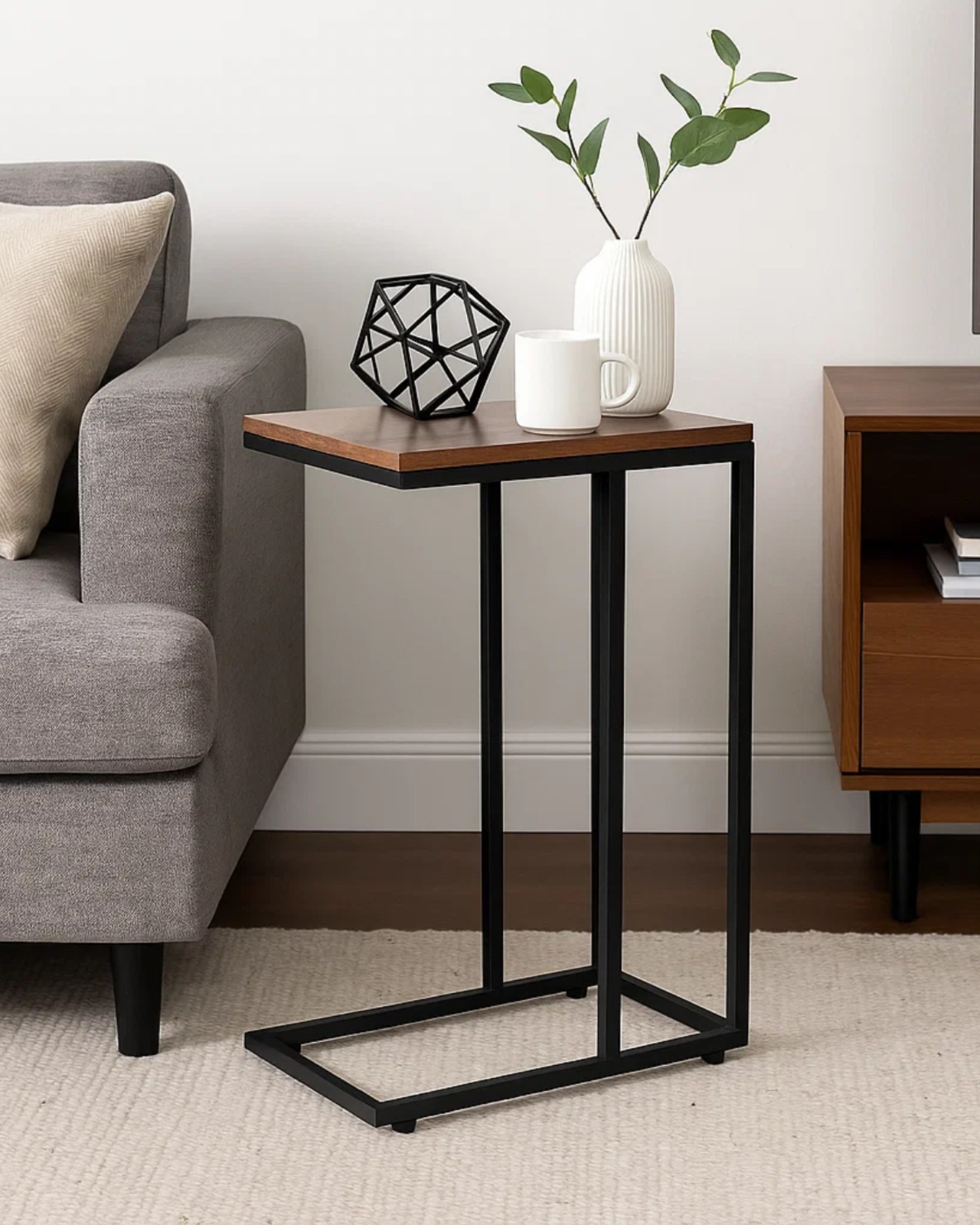 MESA LATERAL HELPER MADERA OSCURA - 4