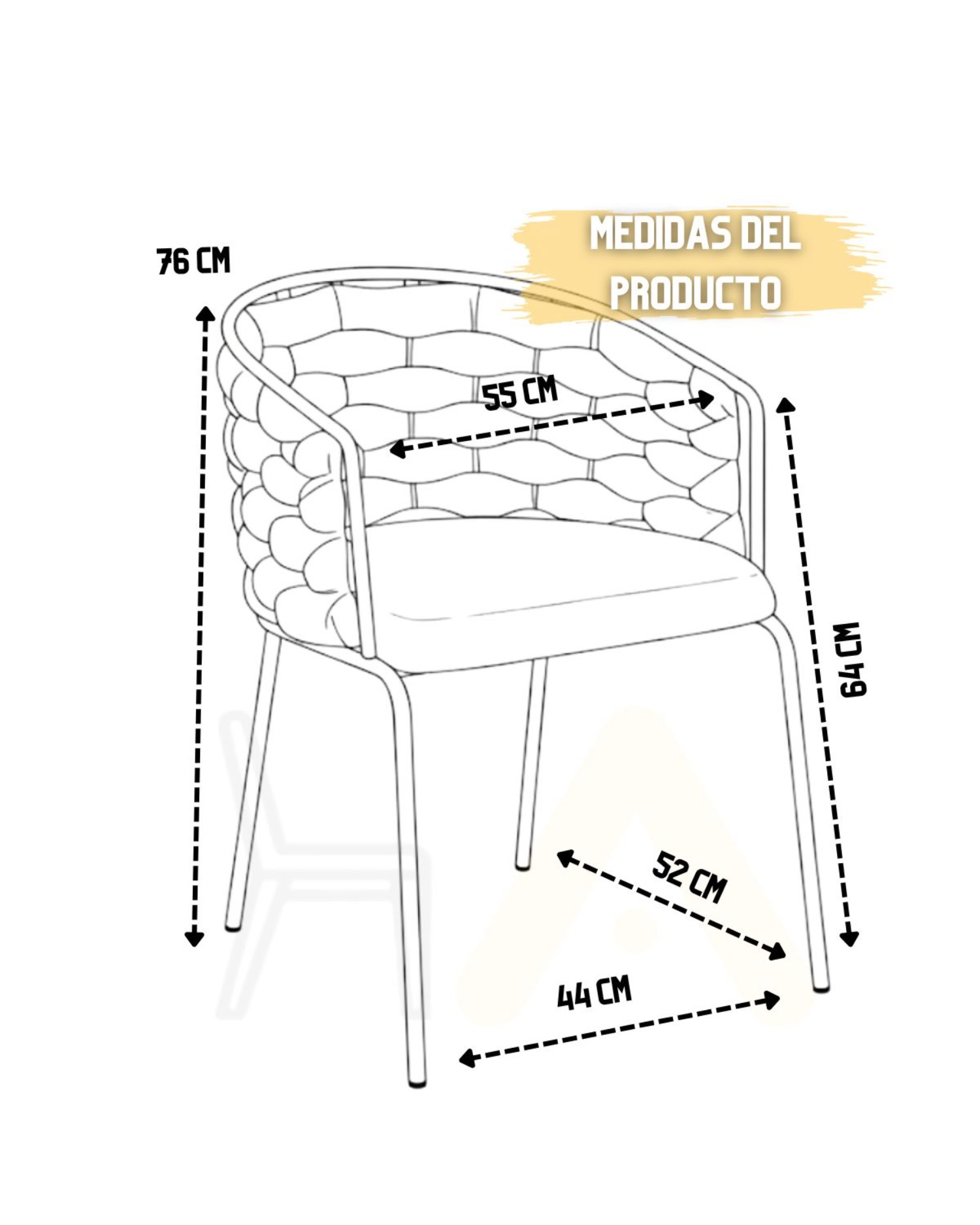 SITIAL ARTHUR TERCIOPELO GOLD - 3