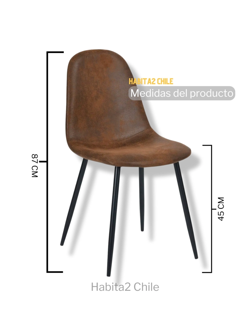 PACK 2 SILLAS TRENDY ECOCUERO BASE NEGRA - 5
