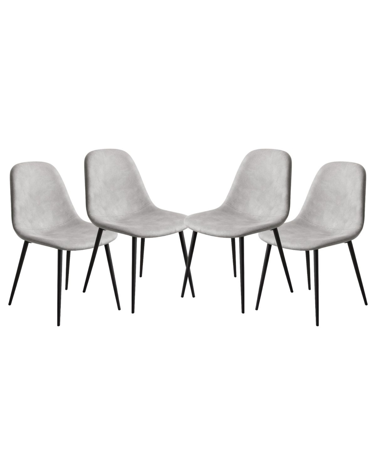 PACK 4 SILLAS TRENDY ECOCUERO CON BASE NEGRA - 1