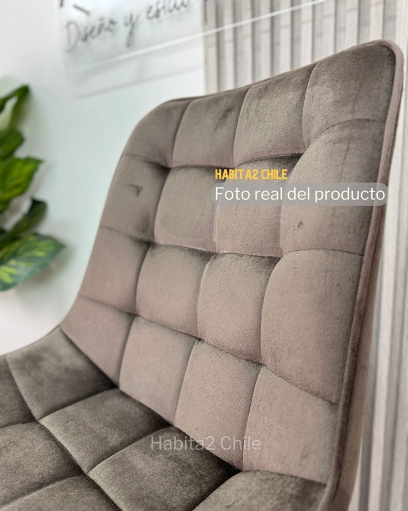 PACK 4 SILLA O SITIAL CUADROS DE FELPA PARA COMEDOR O LIVING - BEIGE - 3