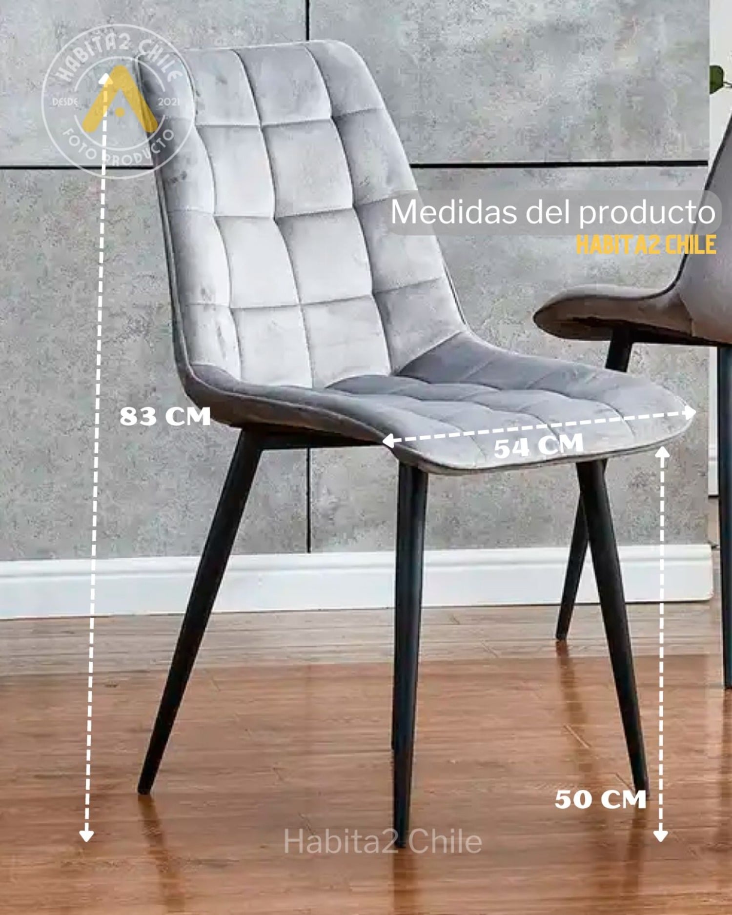 PACK 4 SILLA O SITIAL CUADROS DE FELPA PARA COMEDOR O LIVING - BEIGE - 5