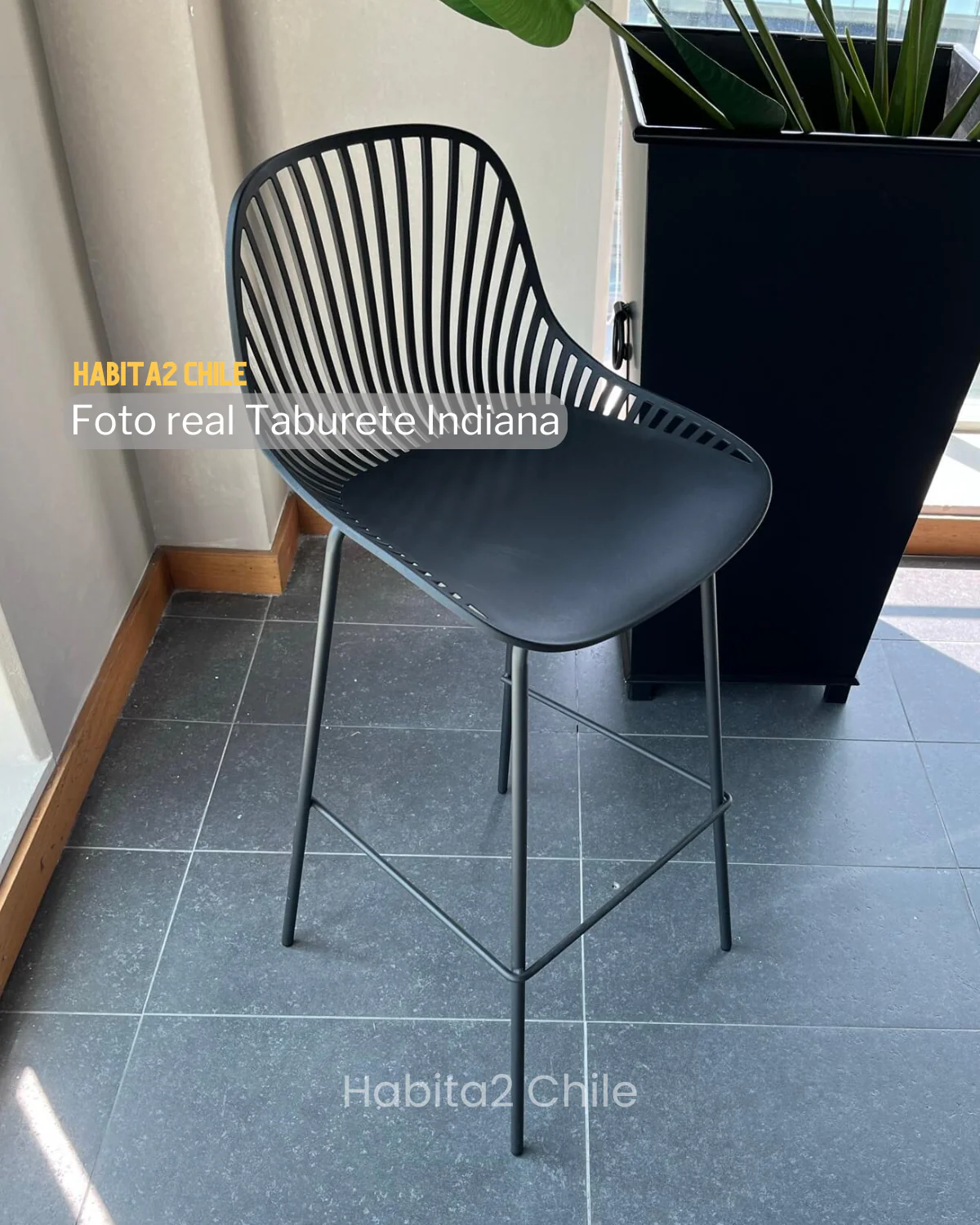 PACK 2 TABURETE METALICO FIJO 77 CM INDIANA - 2