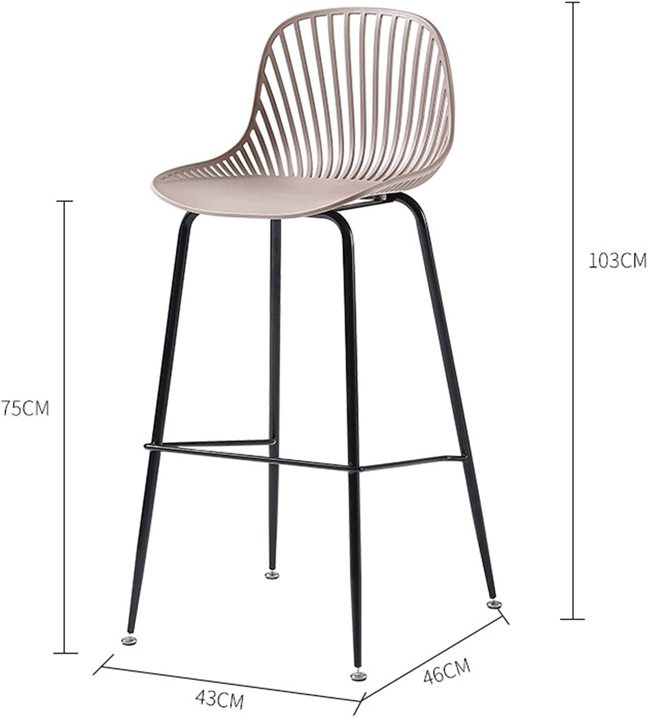 PACK 2 TABURETE METALICO FIJO 77 CM INDIANA - 4