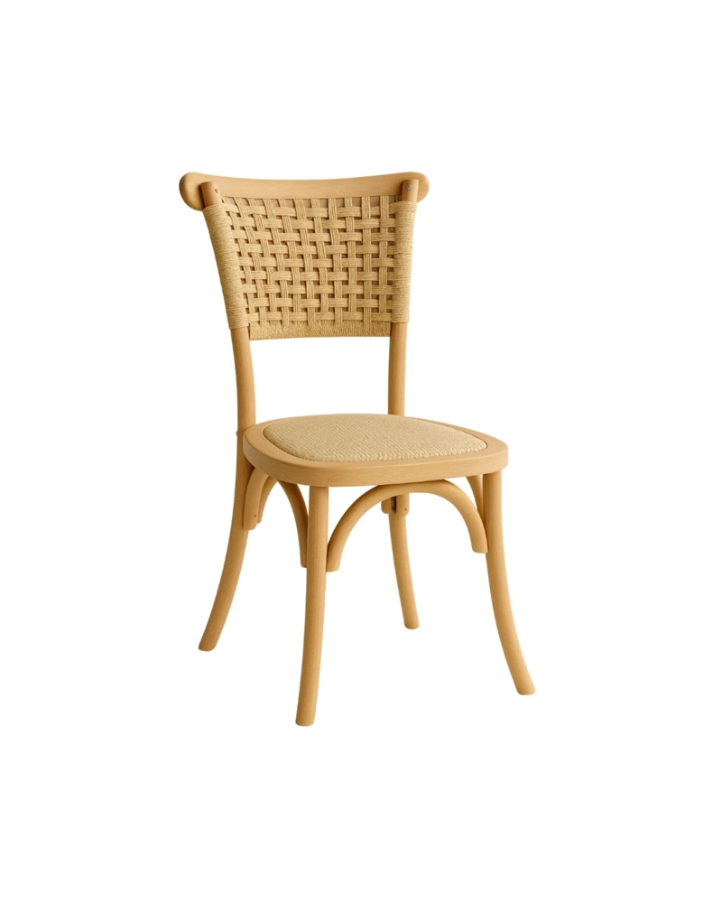 SILLA DE MADERA Y RATTAN YUTE GRETTA WEGNER - 1