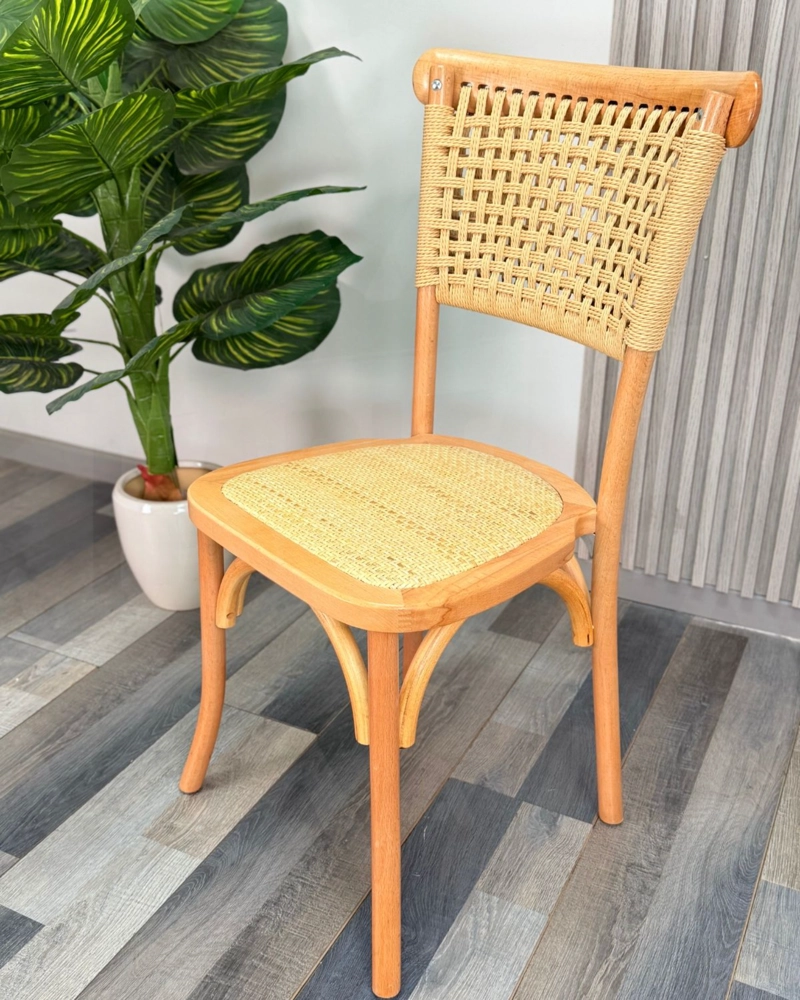 SILLA DE MADERA Y RATTAN YUTE GRETTA WEGNER - 2