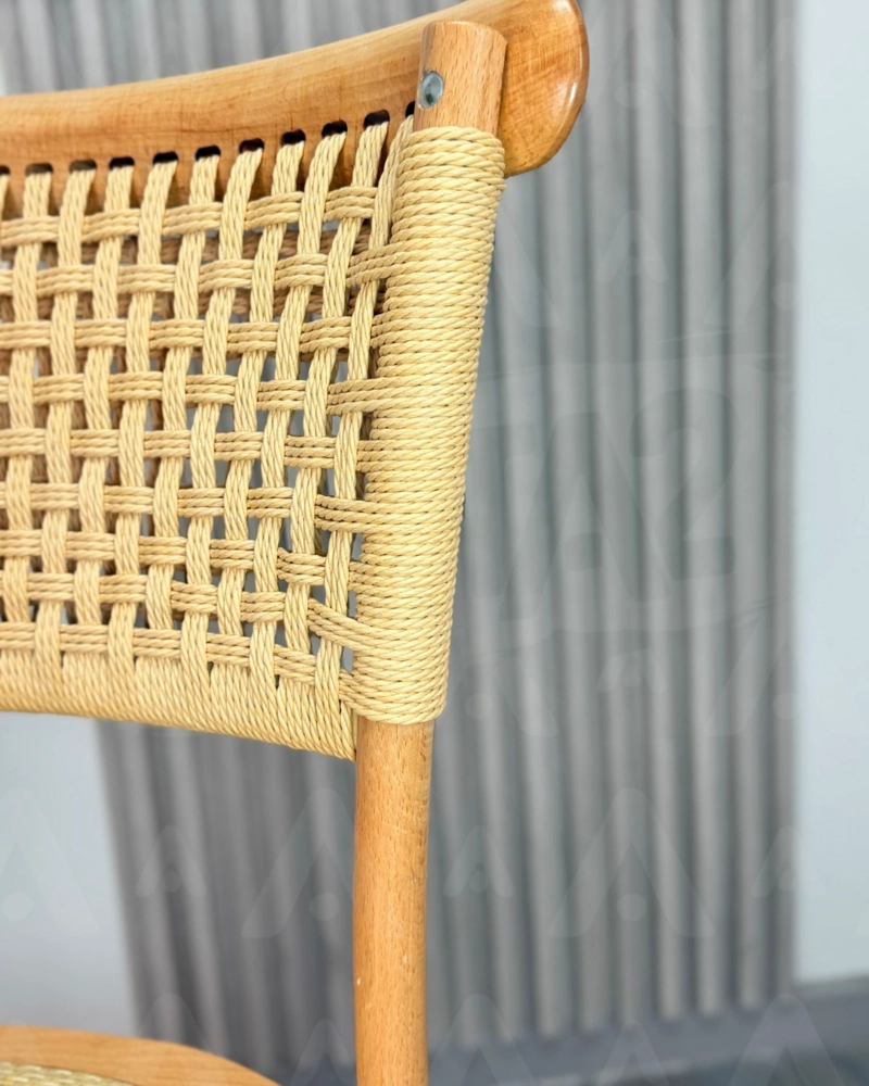 SILLA DE MADERA Y RATTAN YUTE GRETTA WEGNER - 4