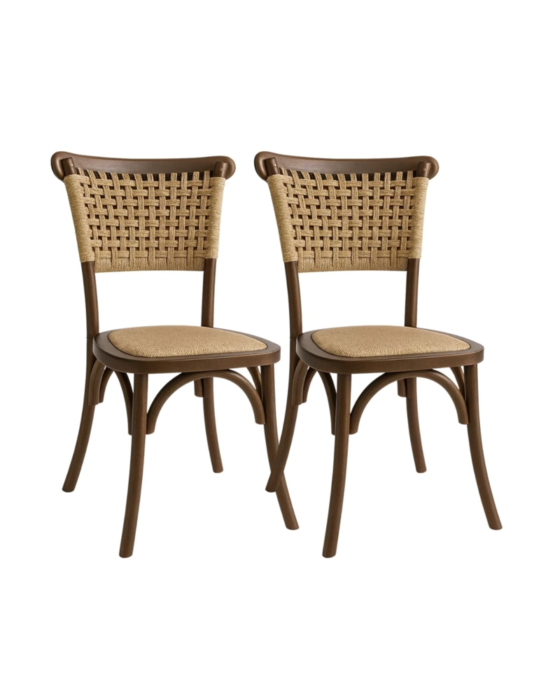 PACK 2 SILLAS DE MADERA CON YUTE GRETA WEGNER