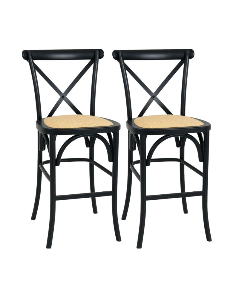 PACK 2 TABURETES CROSSBACK DE MADERA 66 CM - 1