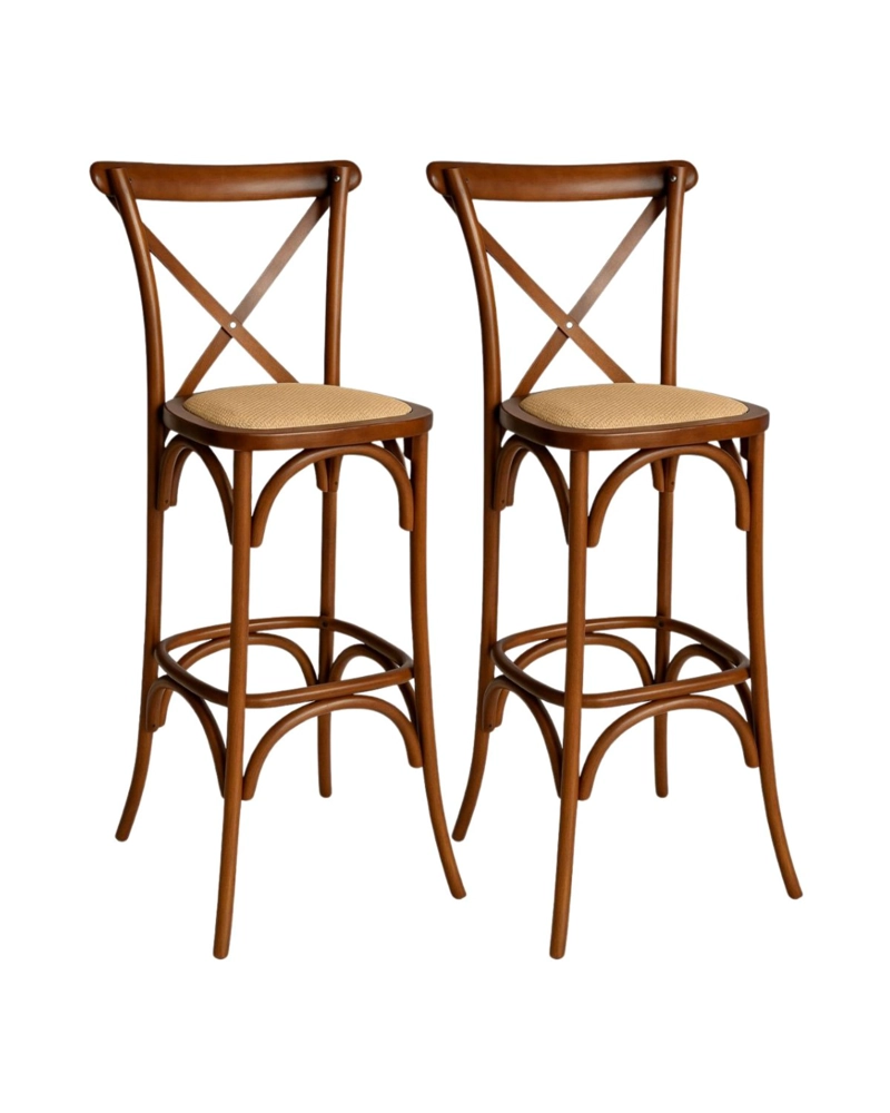 PACK 2 TABURETES CROSSBACK DE MADERA 66 CM - 1