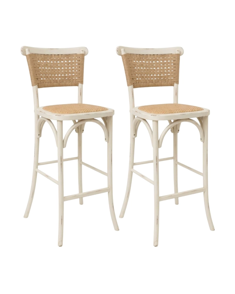 PACK 2 TABURETES DE MADERA Y YUTE 66 CM GRETA - 1