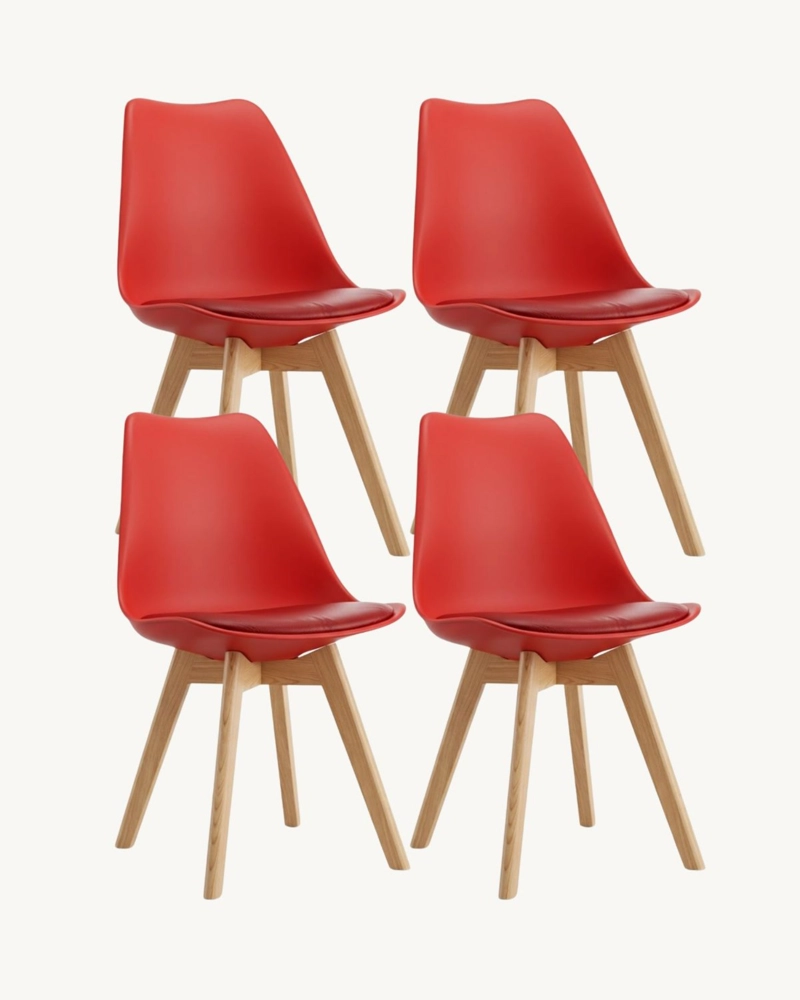 PACK 4 SILLAS DE COMEDOR TULIP ACOLCHADA - 1