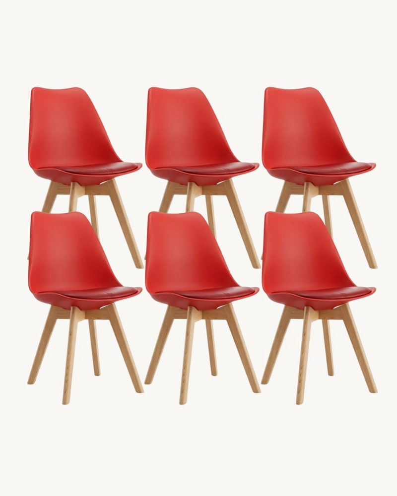 PACK 6 SILLAS DE COMEDOR TULIP ACOLCHADAS - 1
