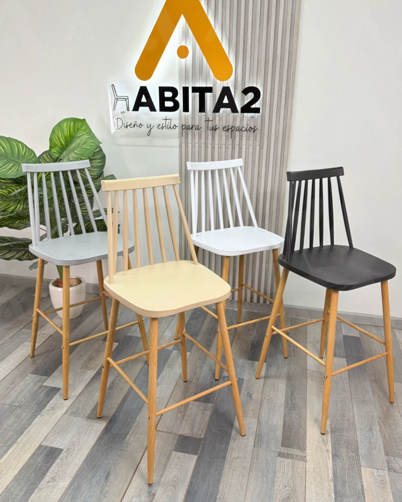 PACK 2 TABURETES DE BAR 65 CM ROYAL ESTILO NORDICO - 4