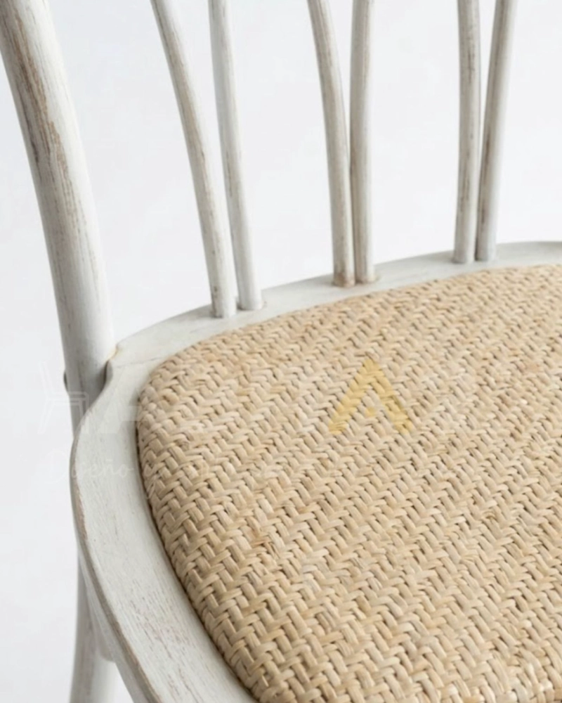SILLA AMELIA DE MADERA Y RATTAN VINTAGE - 3