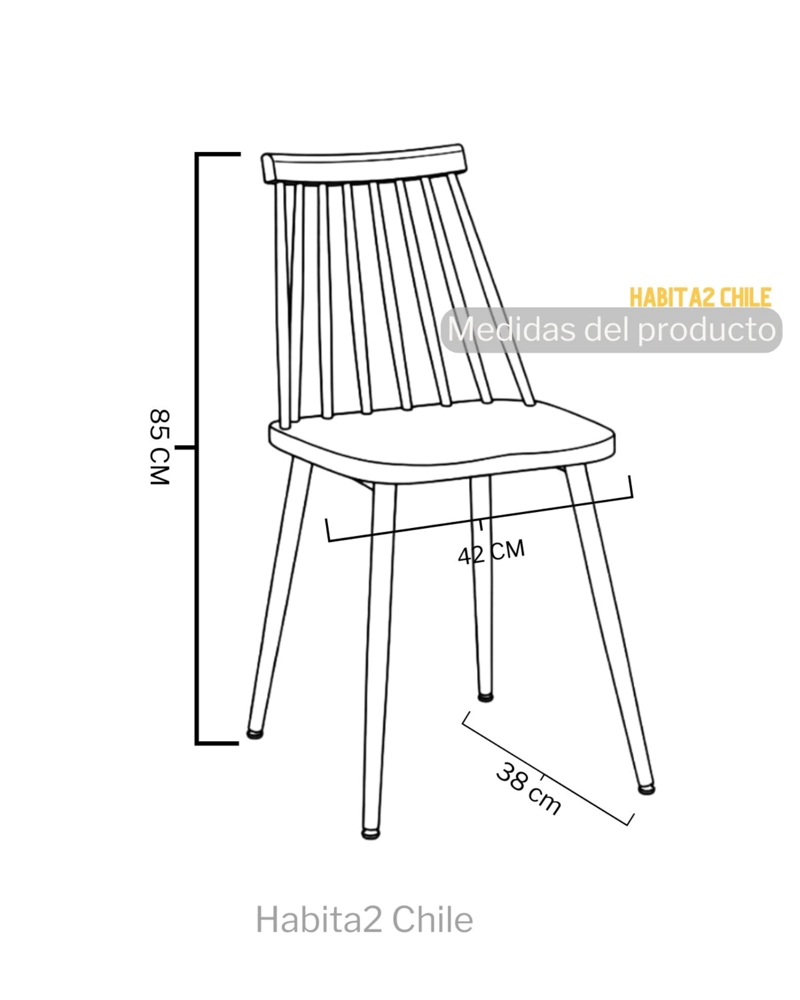PACK 4 SILLAS DE COMEDOR RESISTENTES ROYAL - 4