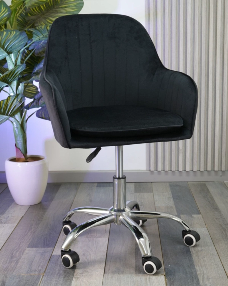 SILLA DE ESCRITORIO GIRATORIA ACOLCHADA LINEAL SILVER - 2