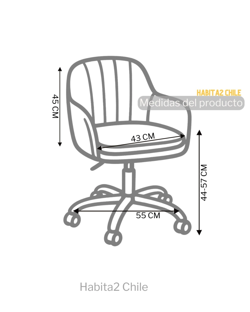 SILLA DE ESCRITORIO GIRATORIA ACOLCHADA LINEAL SILVER - 4