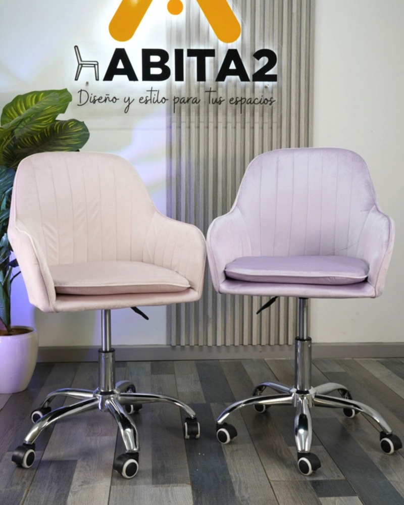 SILLA DE ESCRITORIO GIRATORIA ACOLCHADA LINEAL SILVER - 5