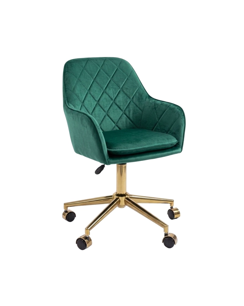 SILLA ESCRITORIO LUX FELPA PEDESTAL DORADO - 1