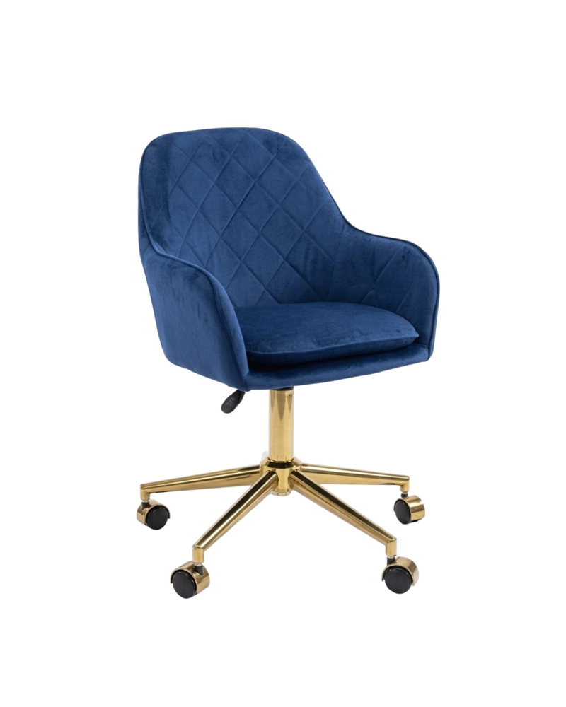 SILLA ESCRITORIO LUX FELPA PEDESTAL DORADO - 1