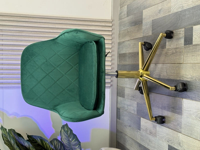 SILLA ESCRITORIO LUX FELPA PEDESTAL DORADO - 2