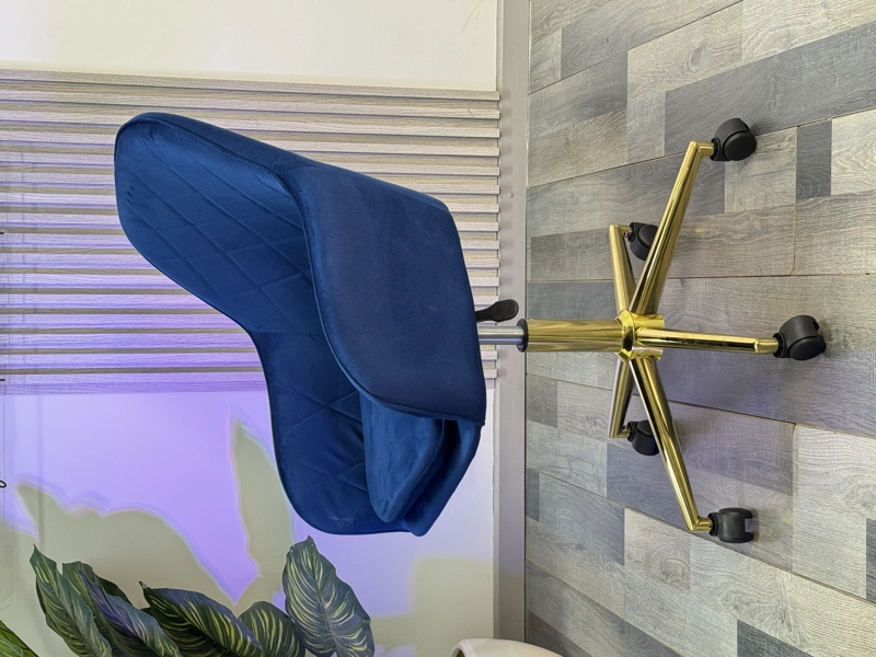 SILLA ESCRITORIO LUX FELPA PEDESTAL DORADO - 2