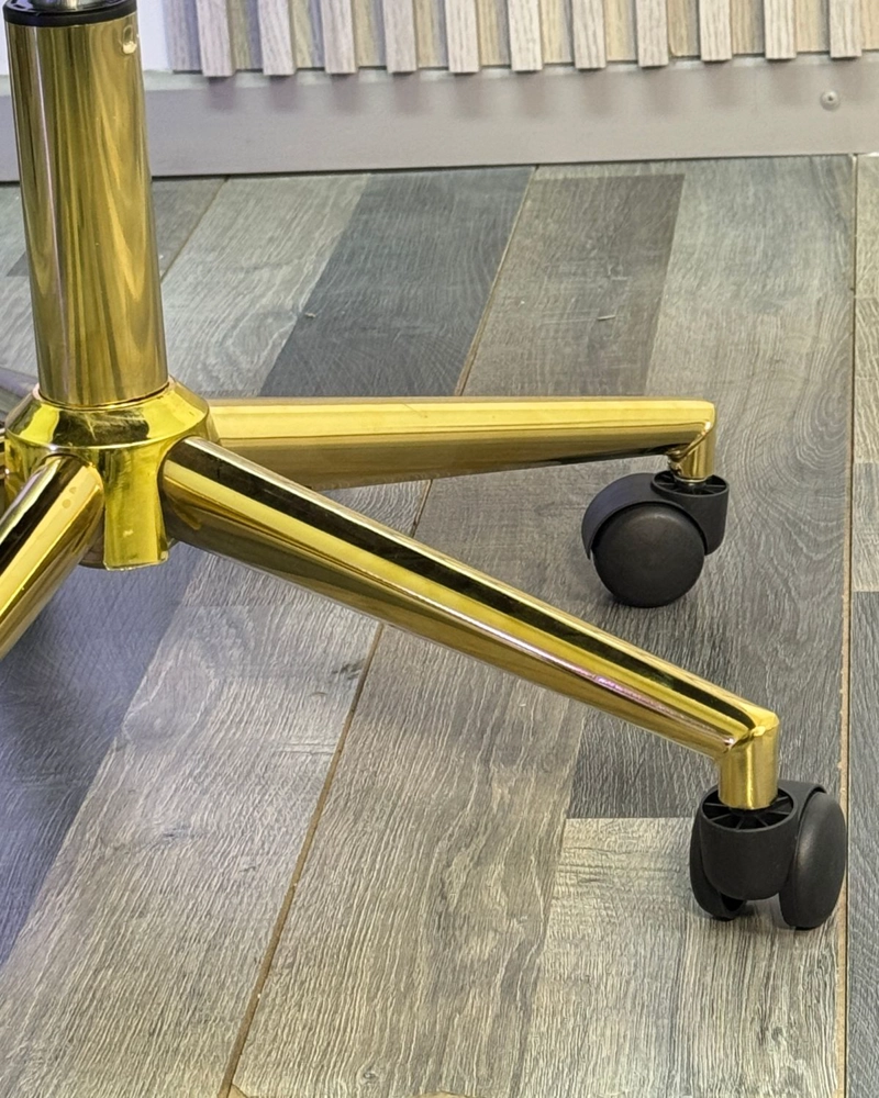 SILLA ESCRITORIO LUX FELPA PEDESTAL DORADO - 3