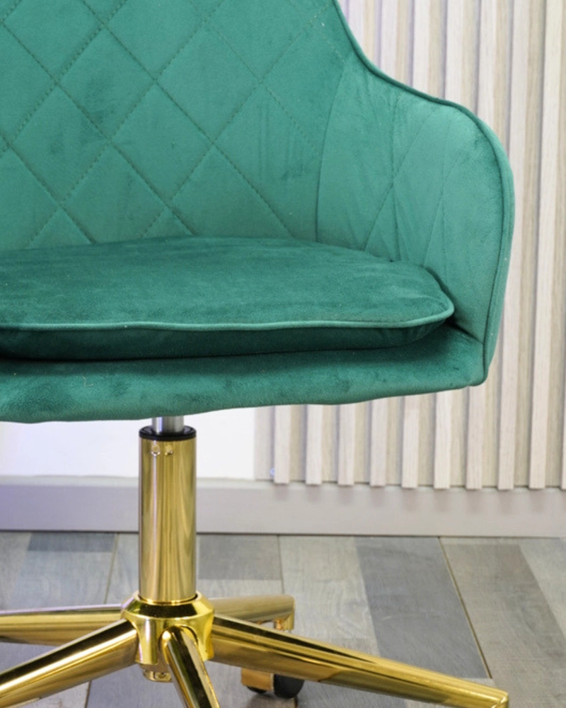 SILLA ESCRITORIO LUX FELPA PEDESTAL DORADO - 3