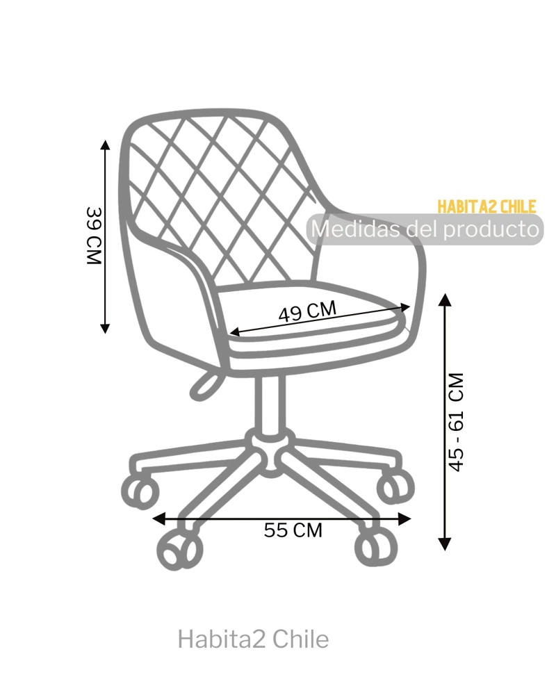 SILLA ESCRITORIO LUX FELPA PEDESTAL DORADO - 4