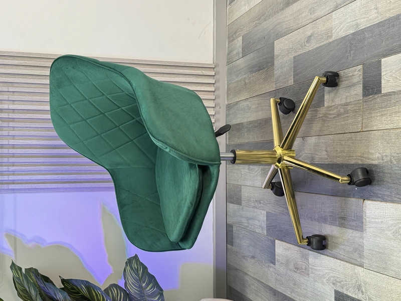 SILLA ESCRITORIO LUX FELPA PEDESTAL DORADO - 5