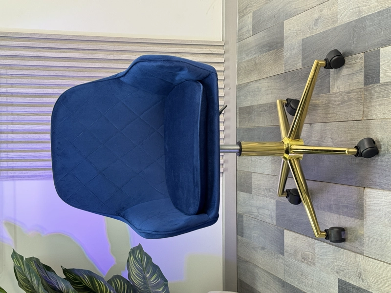 SILLA ESCRITORIO LUX FELPA PEDESTAL DORADO - 5