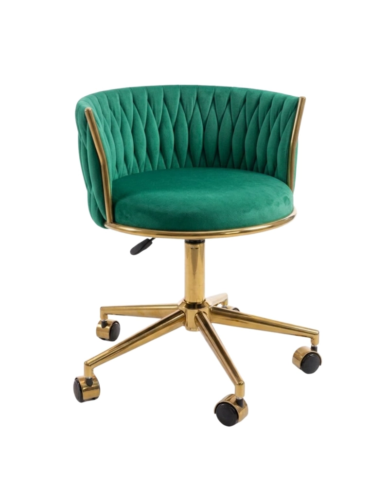 SILLA ESCRITORIO QUEEN FELPA PEDESTAL DORADO - 1