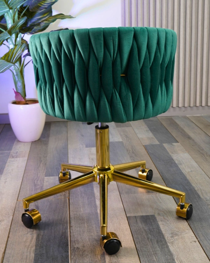 SILLA ESCRITORIO QUEEN FELPA PEDESTAL DORADO - 3