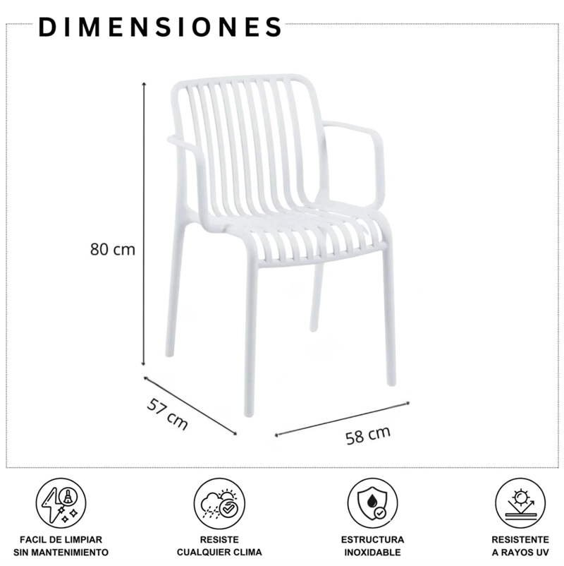 SET 2 SILLAS PARA TERRAZA APILABLES HABANA - 7