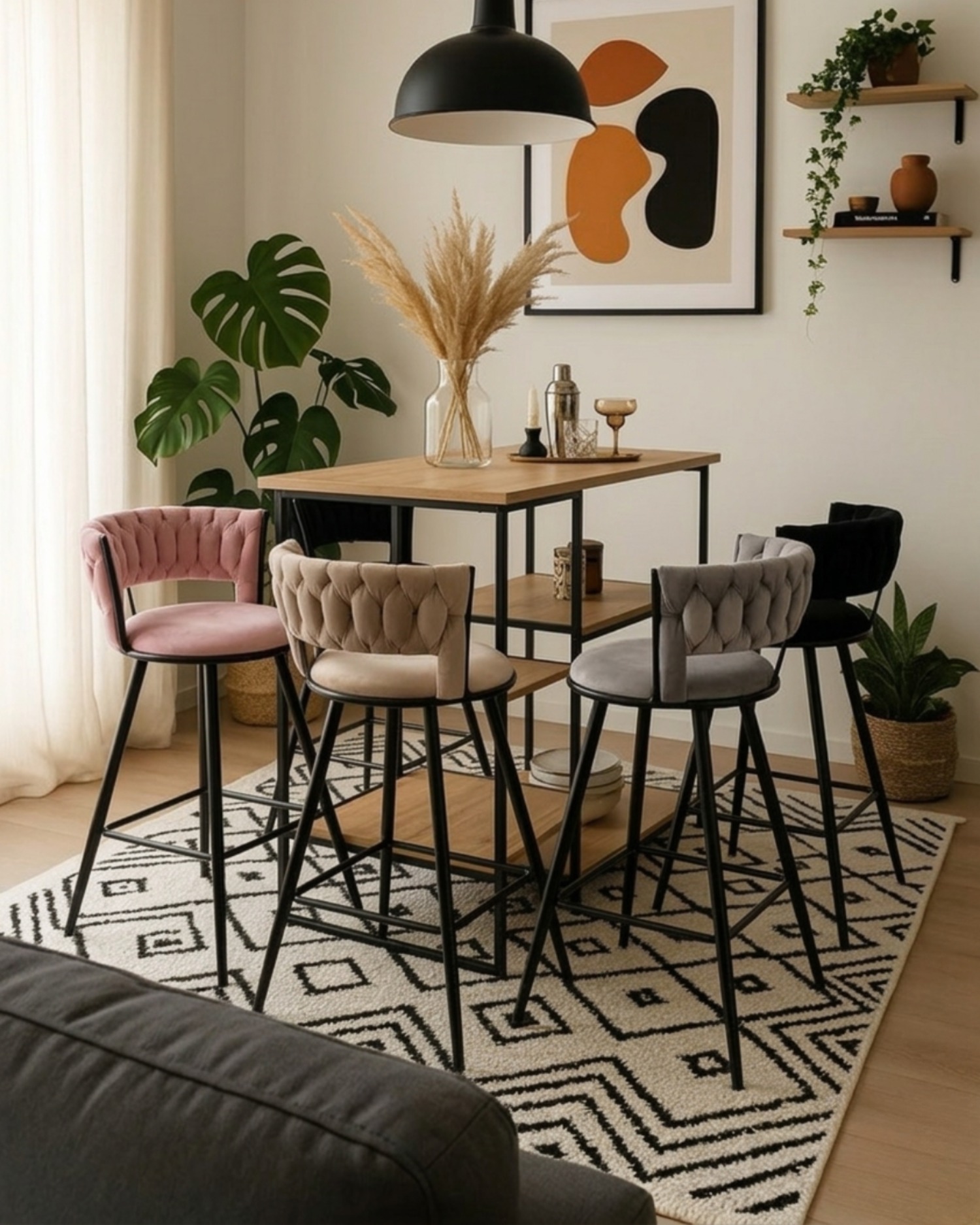 SILLA DE BAR GALES BLACK 66 CM - 6