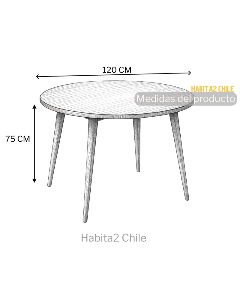 MESA REDONDA PARA COMEDOR 120 CM CREEL - 4