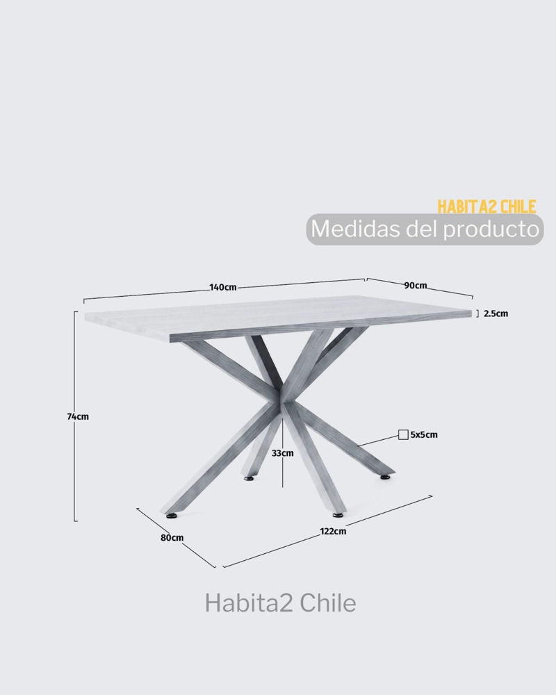 MESA ESCANDINAVA RECTANGULAR 140X90CM - 6