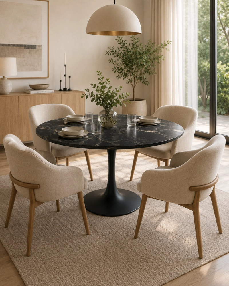 MESA REDONDA 80 CM TULIP PIEDRA - 5