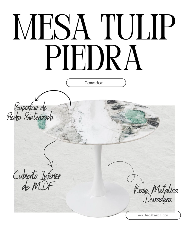 MESA TULIP PIEDRA REDONDA 100 CM - 2