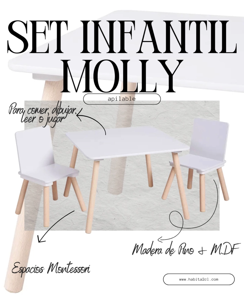 SET INFANTIL MESA 2 SILLAS MOLLY - 2