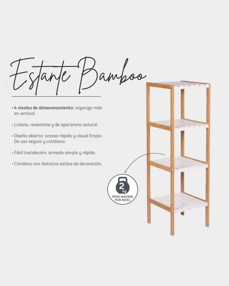 ESTANTE 4 NIVELES BAMBOO - 2