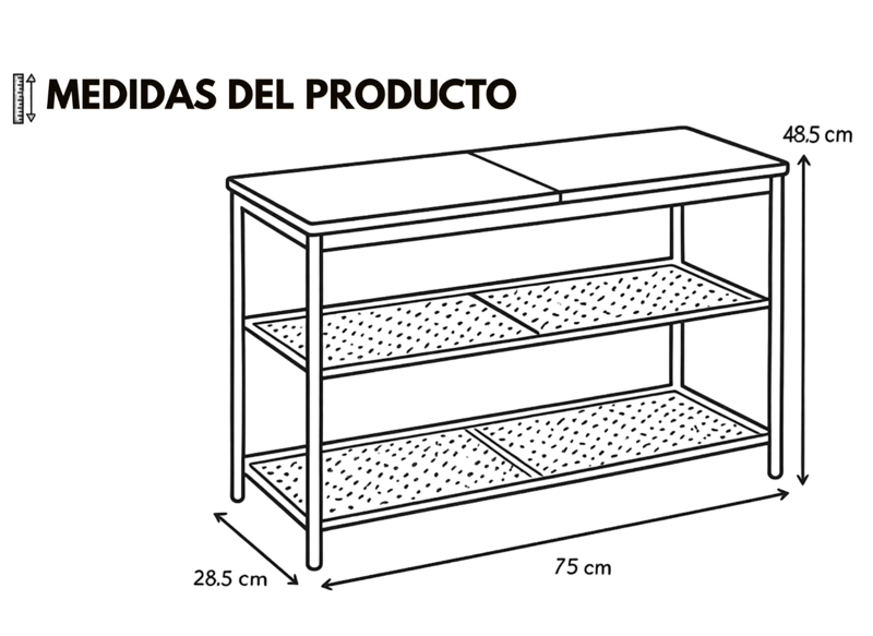 BANCO ORGANIZADOR BARCELONA 75CM - 3