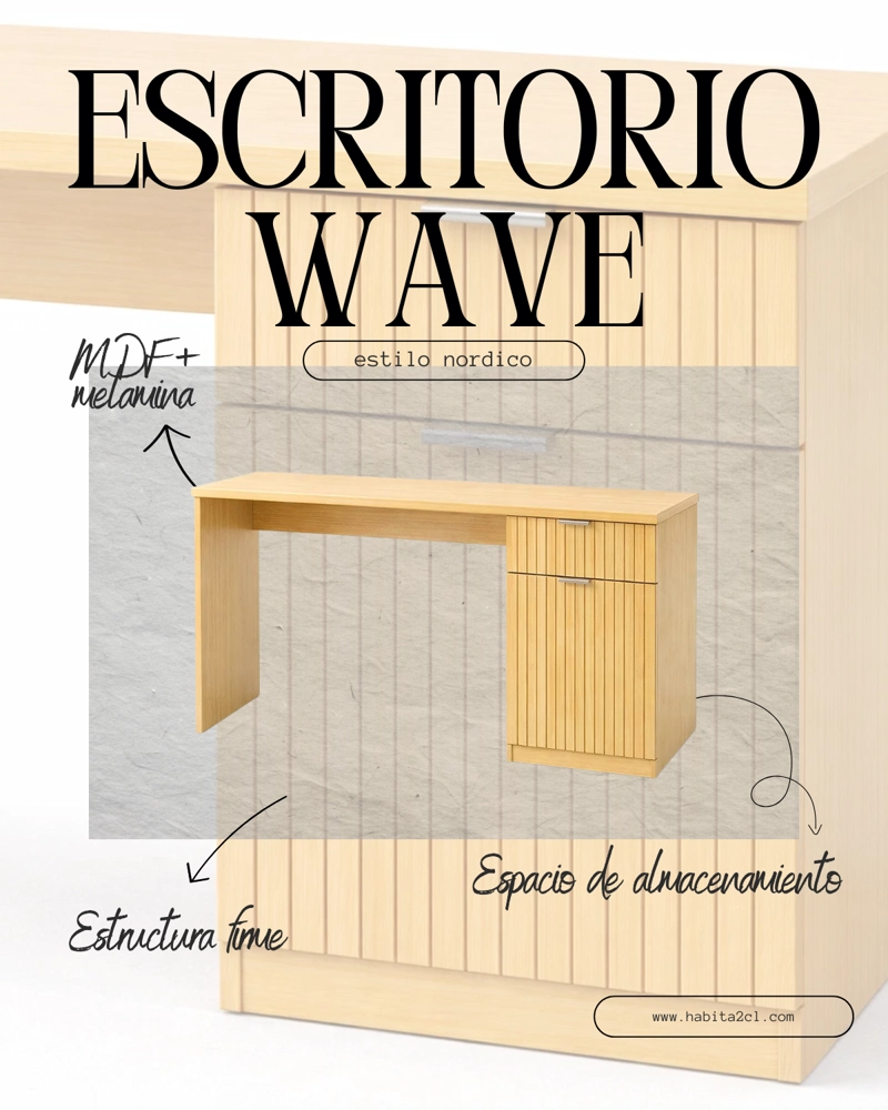 ESCRITORIO WAVE 120 CM MADERA - 2
