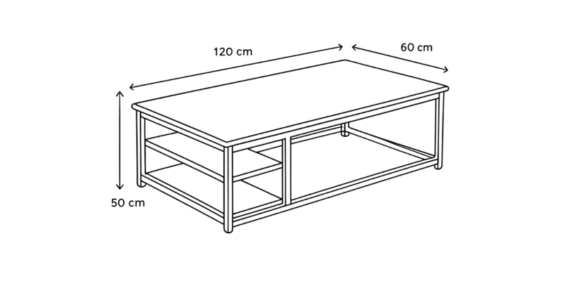 MESA DE CENTRO RECTANGULAR 120 CM BILBAO - 3