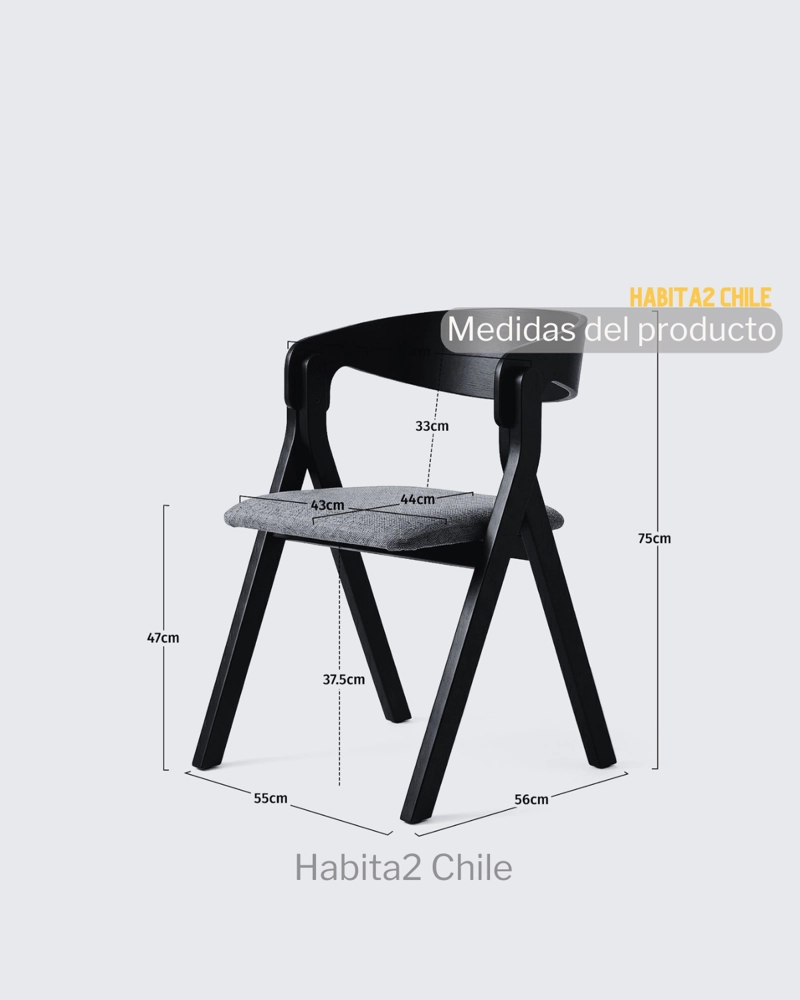 PACK 2 SILLAS DE COMEDOR OPORTO MADERA - 5