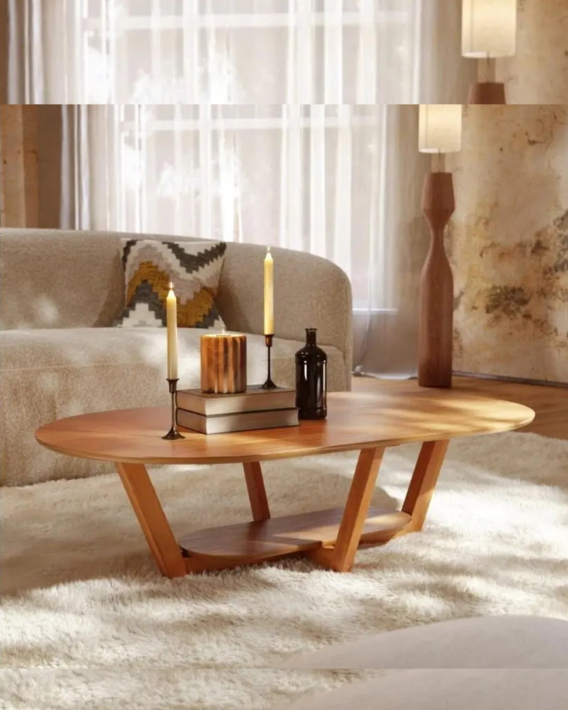 MESA DE CENTRO OVAL 120X68CM - 2