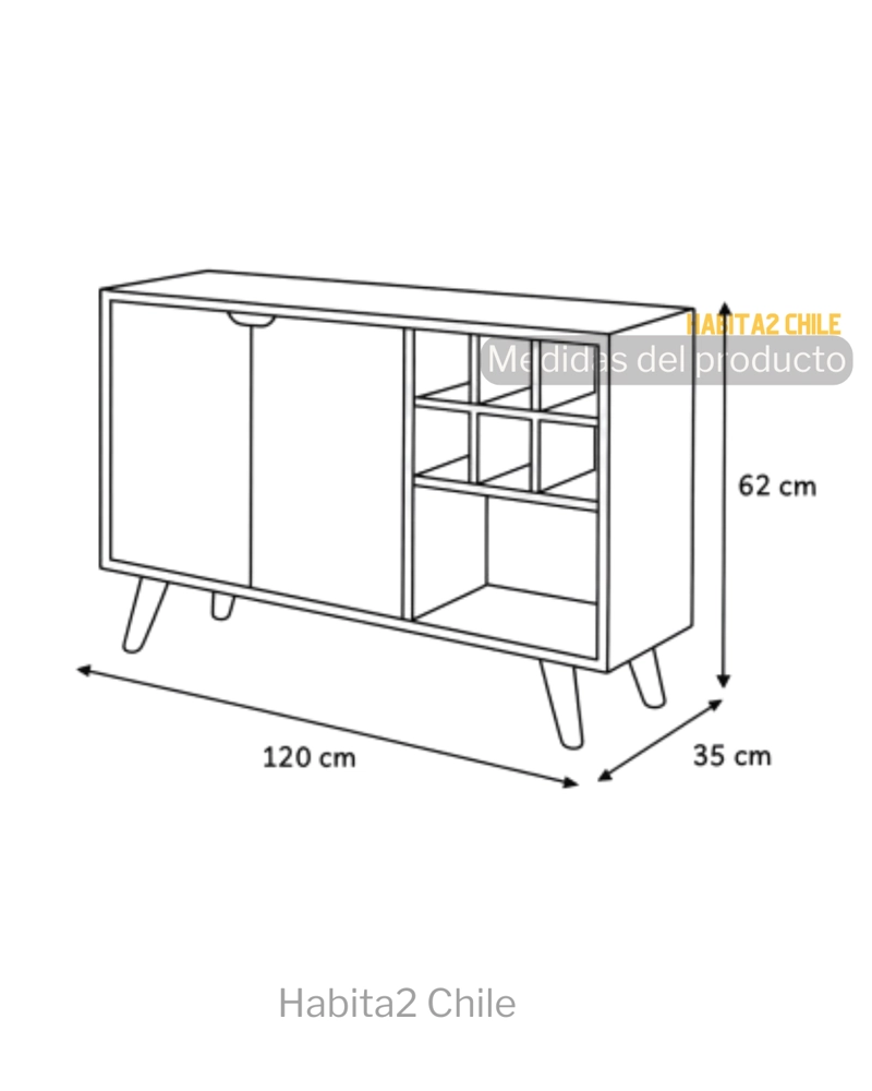 BAR BUFFET 120 CM KOURTNEY - 4
