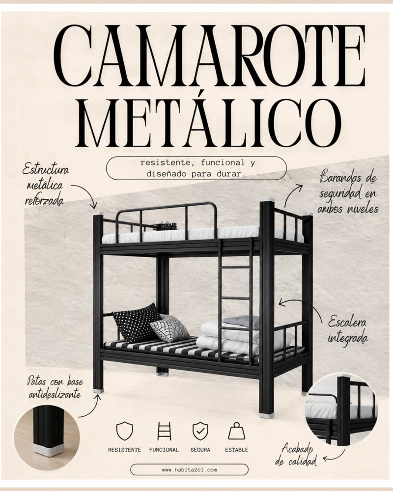 CAMAROTE METALICO 1 PLAZA - 2